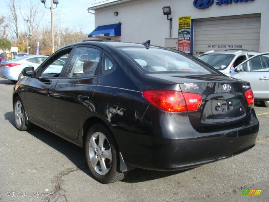2009 Elantra GLS Sedan - Black Pearl / Gray photo #6