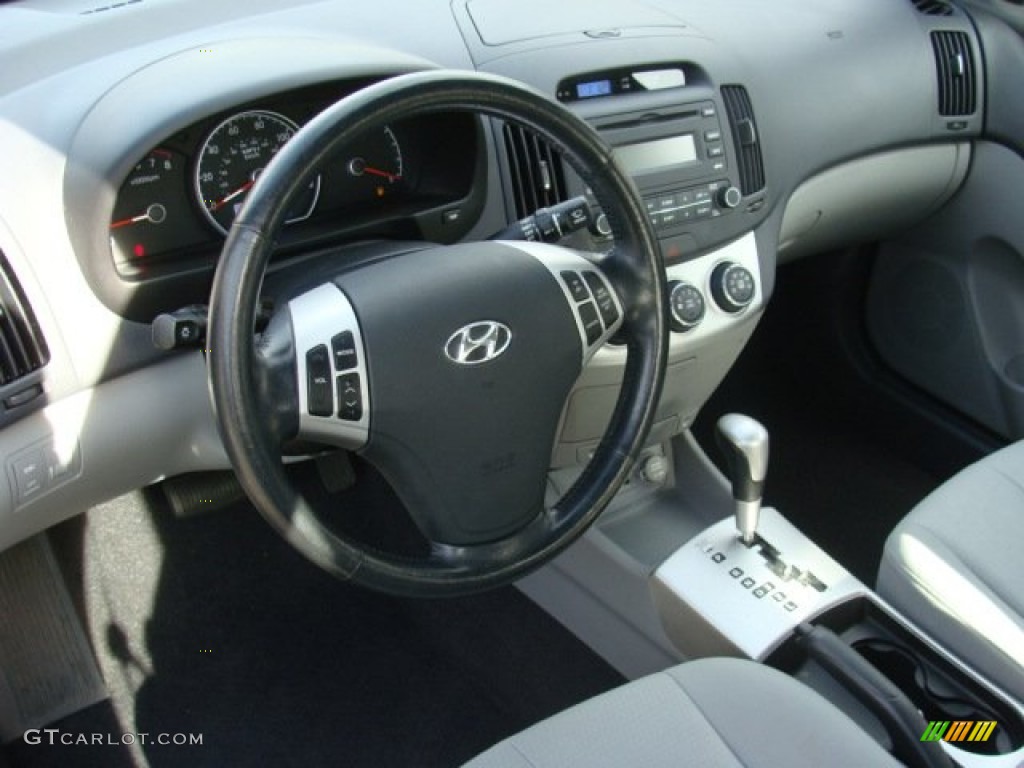 2009 Elantra GLS Sedan - Black Pearl / Gray photo #9