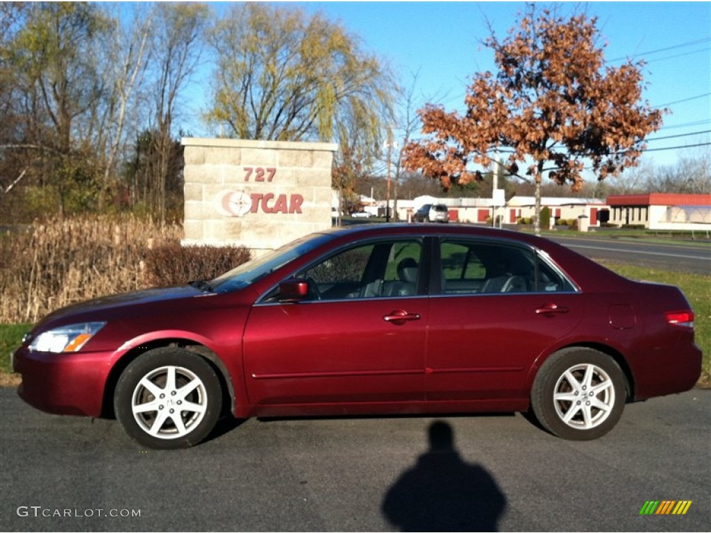 2004 Accord EX V6 Sedan - Redondo Red Pearl / Black photo #1