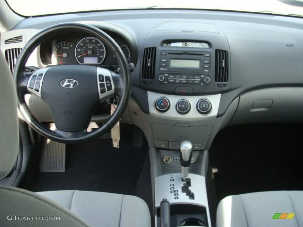 2009 Elantra GLS Sedan - Black Pearl / Gray photo #12