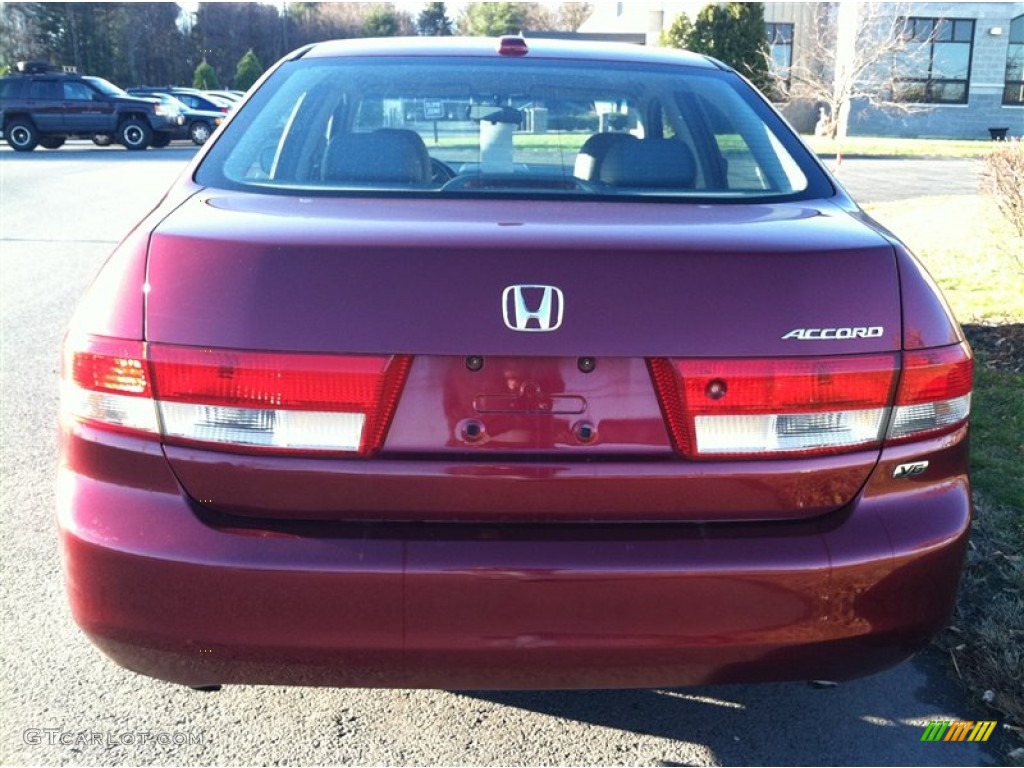 2004 Accord EX V6 Sedan - Redondo Red Pearl / Black photo #6