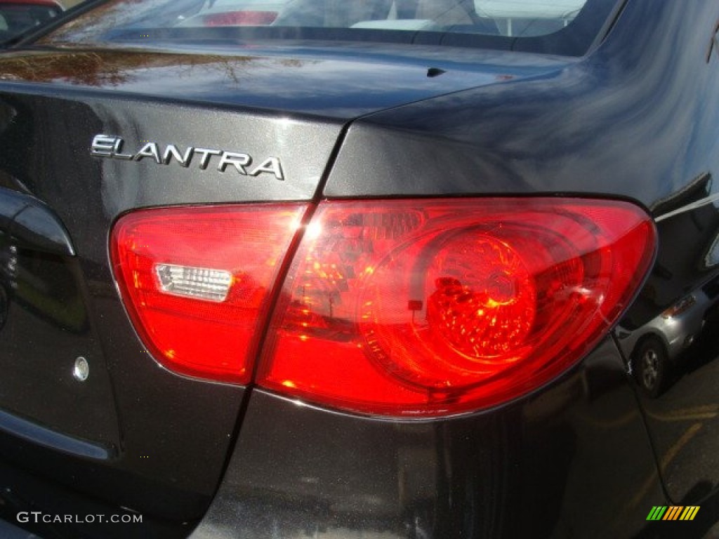 2009 Elantra GLS Sedan - Black Pearl / Gray photo #22