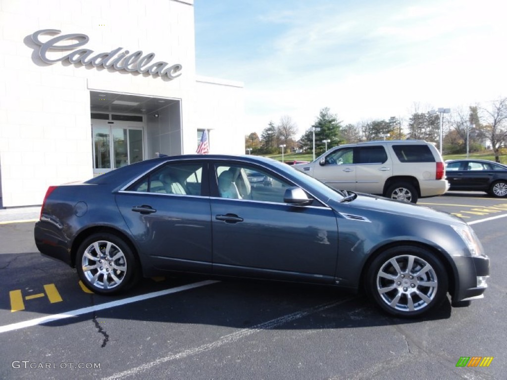 2009 CTS 4 AWD Sedan - Thunder Gray ChromaFlair / Light Titanium/Ebony photo #5