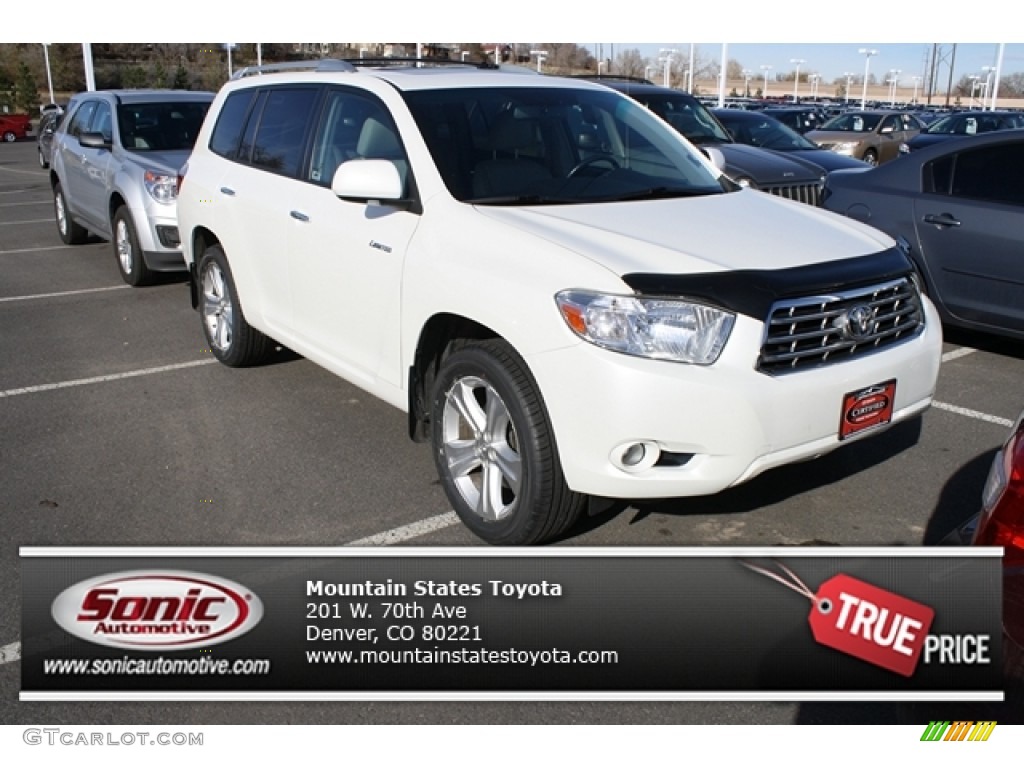 2009 Highlander Limited 4WD - Blizzard White Pearl / Ash photo #1