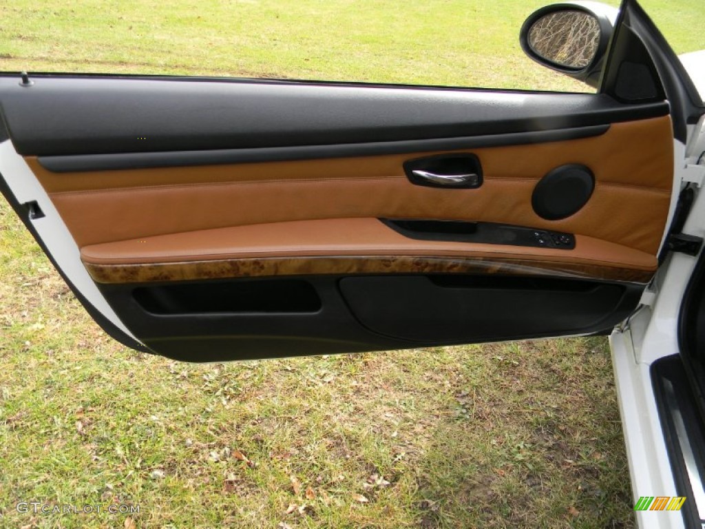 2007 BMW 3 Series 328xi Coupe Saddle Brown/Black Door Panel Photo #73593962