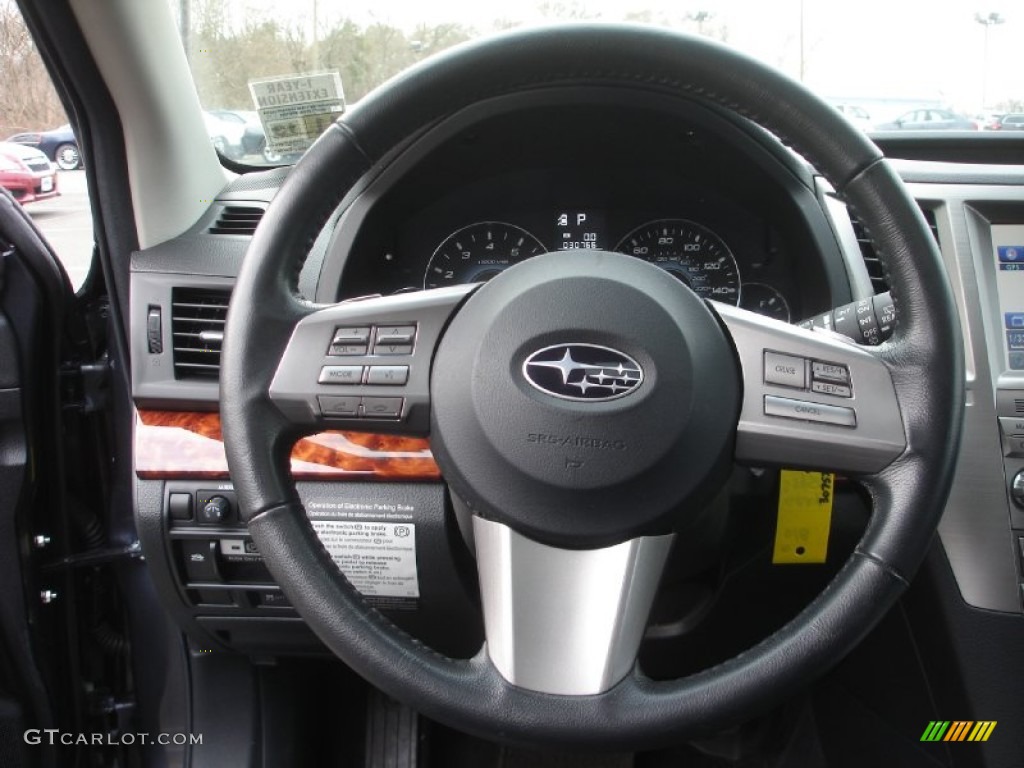 2010 Subaru Outback 3.6R Limited Wagon Off Black Steering Wheel Photo #73597304