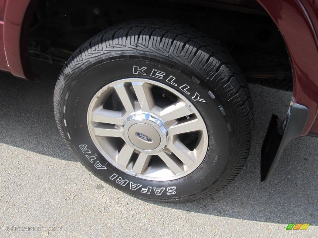 2005 F150 Lariat SuperCrew 4x4 - Dark Toreador Red Metallic / Black photo #3