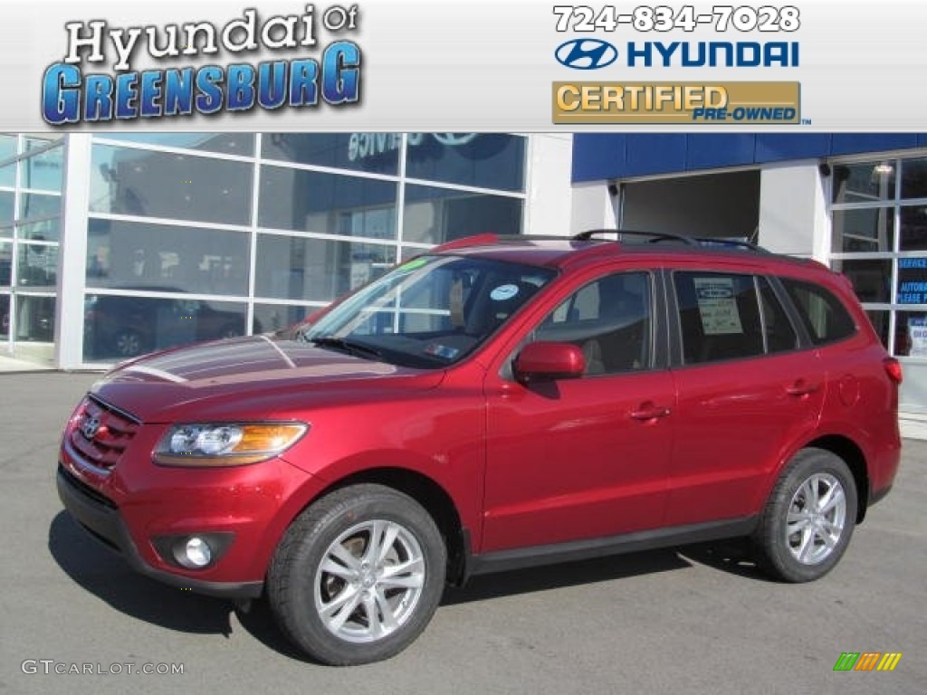 2010 Santa Fe SE 4WD - Venetian Red / Gray photo #1