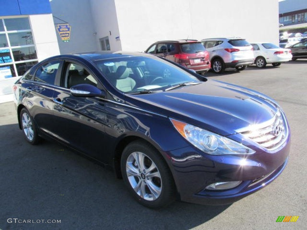 2013 Sonata Limited - Indigo Night Blue / Gray photo #3