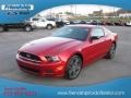 2013 Red Candy Metallic Ford Mustang V6 Premium Coupe  photo #2