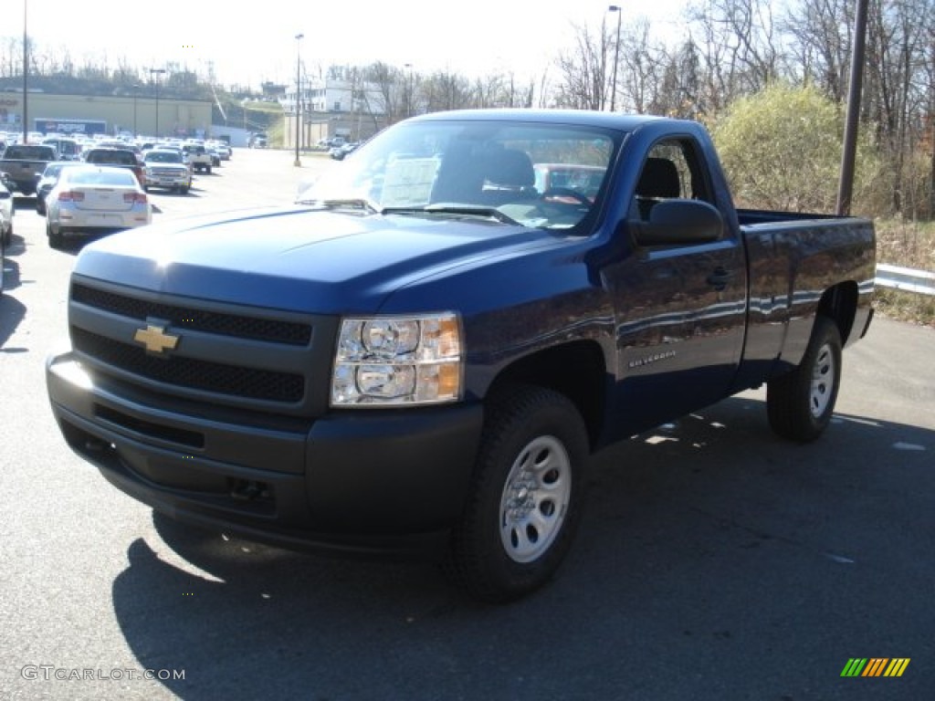 2013 Silverado 1500 Work Truck Regular Cab 4x4 - Blue Topaz Metallic / Dark Titanium photo #4