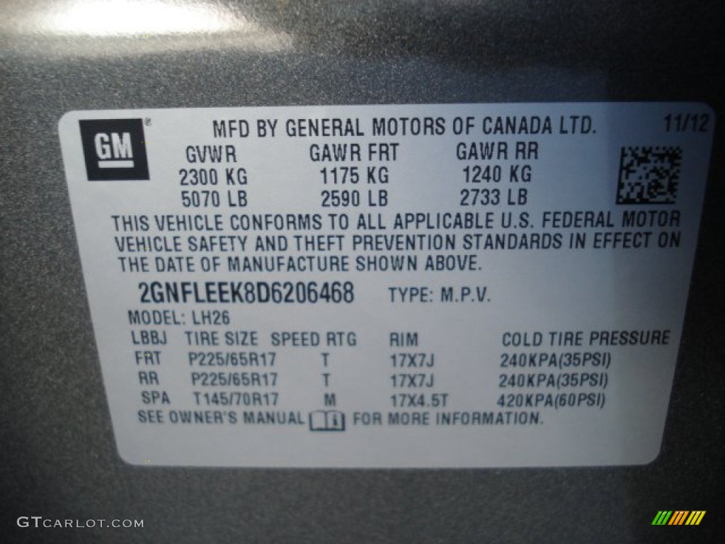 2013 Equinox LT AWD - Steel Green Metallic / Jet Black photo #20