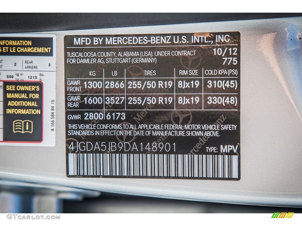 2013 ML Color Code 775 for Iridium Silver Metallic Photo #73604411