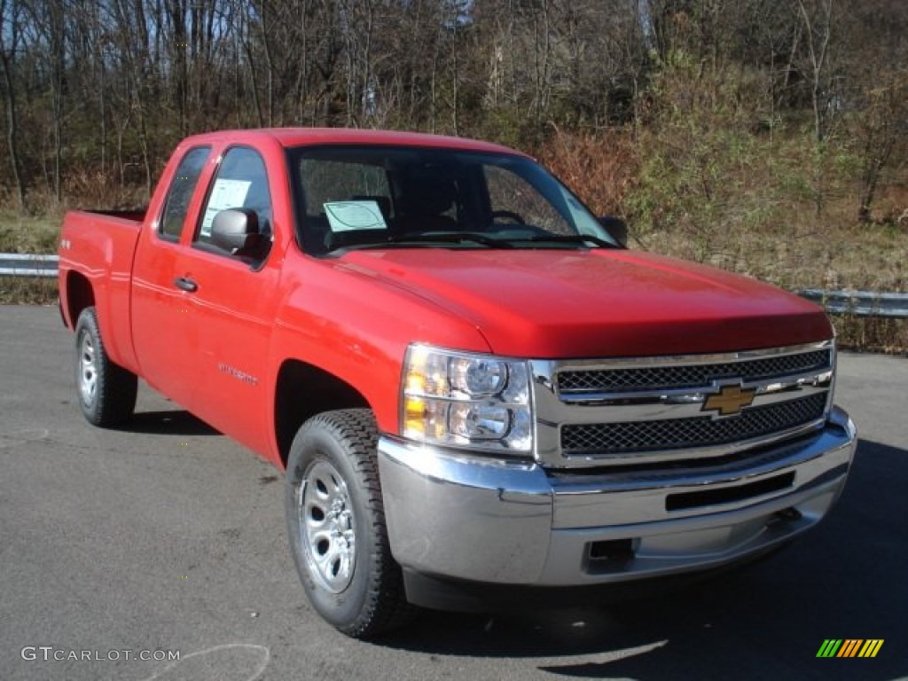 Victory Red 2013 Chevrolet Silverado 1500 LS Extended Cab 4x4 Exterior Photo #73605599