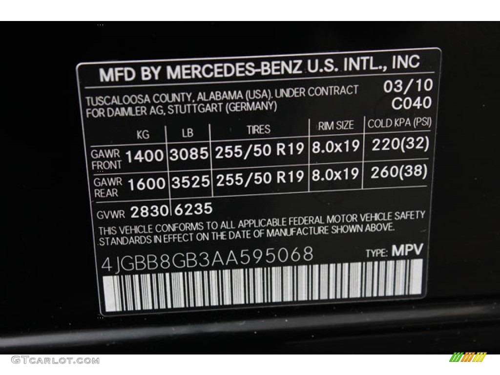 2010 ML Color Code 040 for Black Photo #73610960