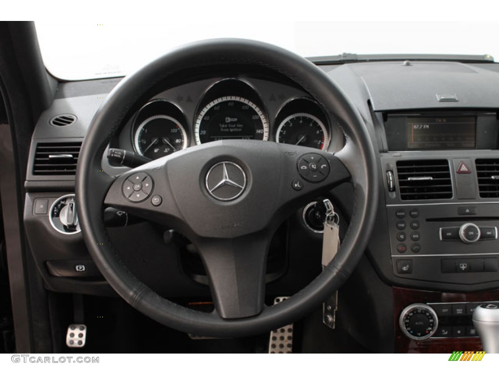 2011 Mercedes-Benz C 300 Sport 4Matic Black Steering Wheel Photo #73611098