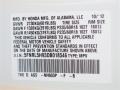 NH603P: White Diamond Pearl 2013 Honda Odyssey Touring Color Code