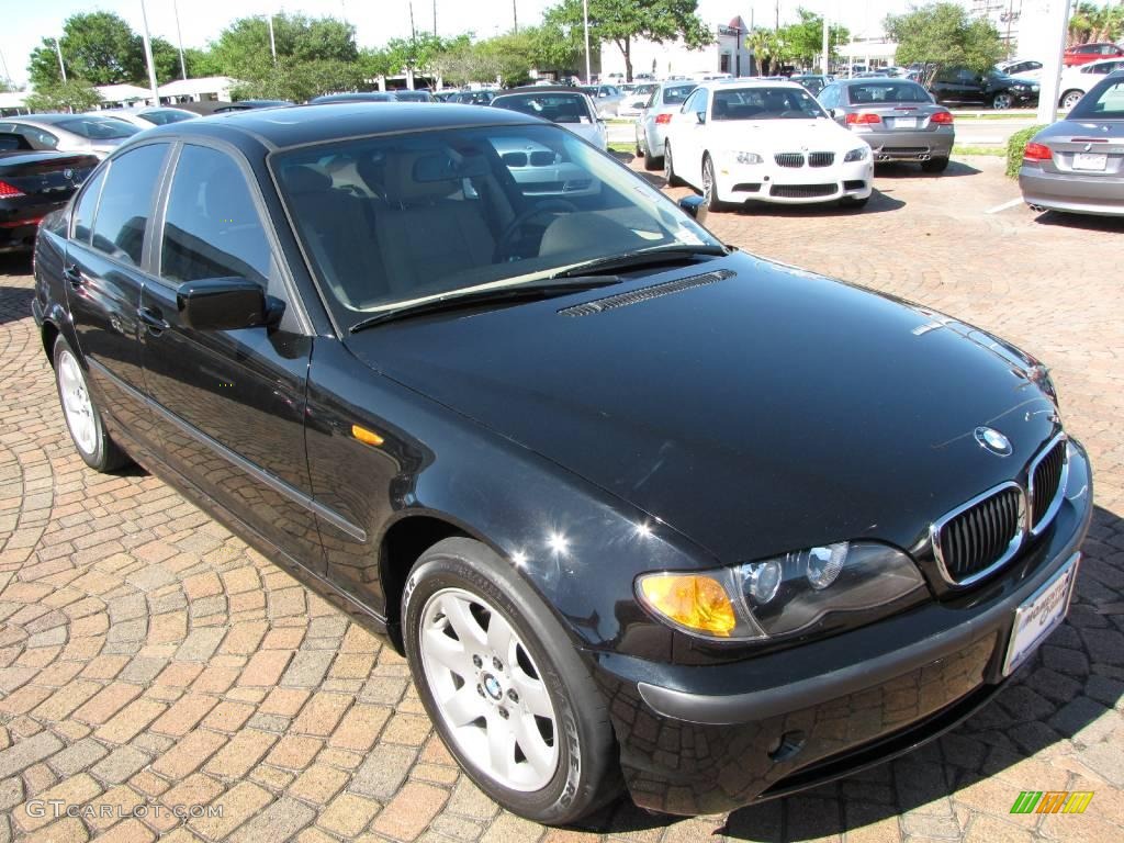 2004 3 Series 325i Sedan - Jet Black / Sand photo #15