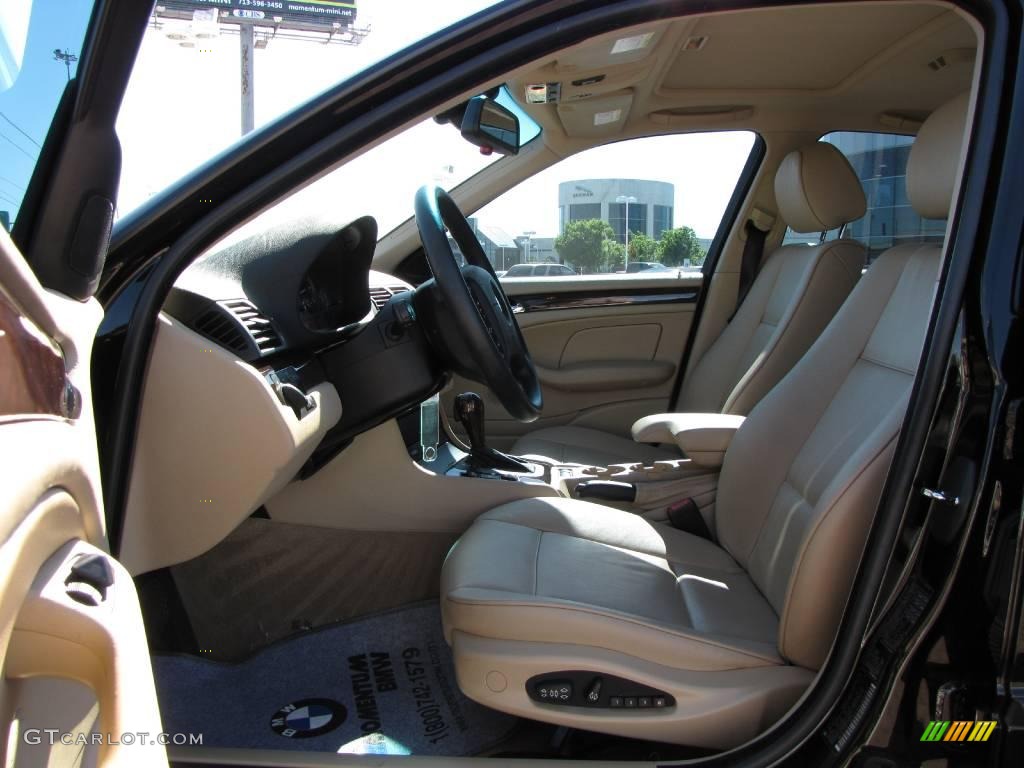 2004 3 Series 325i Sedan - Jet Black / Sand photo #17