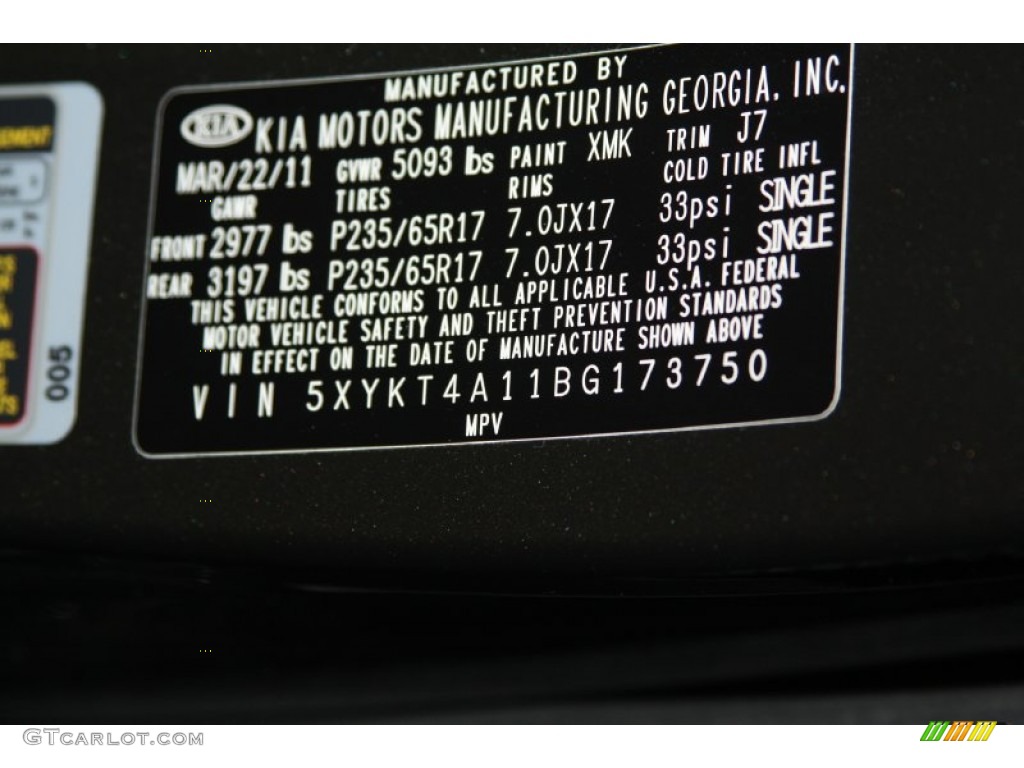 2011 Sorento Color Code XMK for Tuscan Olive Photo #73614647