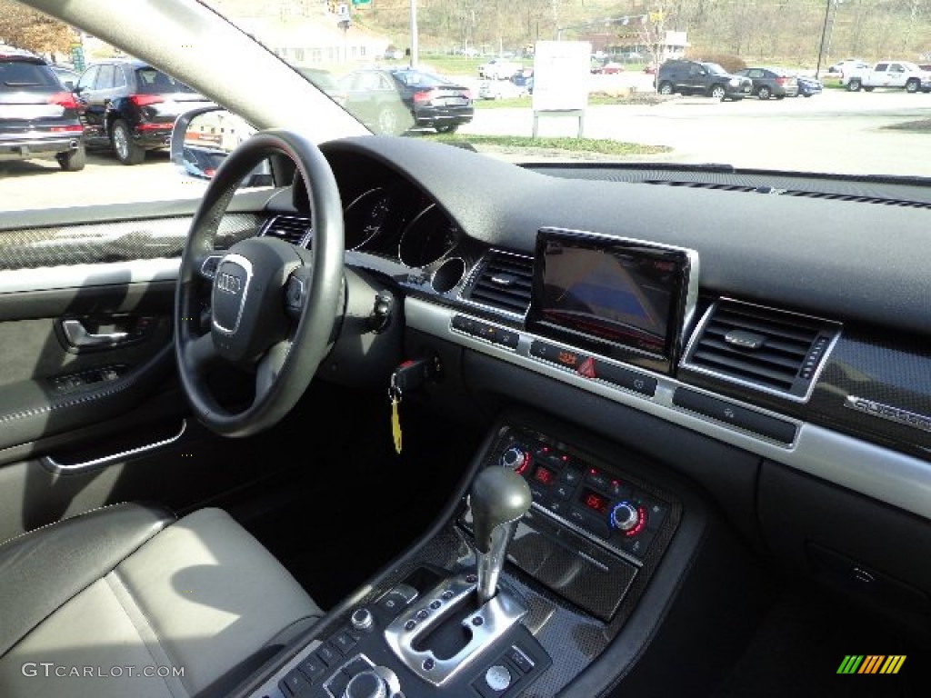 2008 Audi S8 5.2 quattro Black/Silver Dashboard Photo #73615208