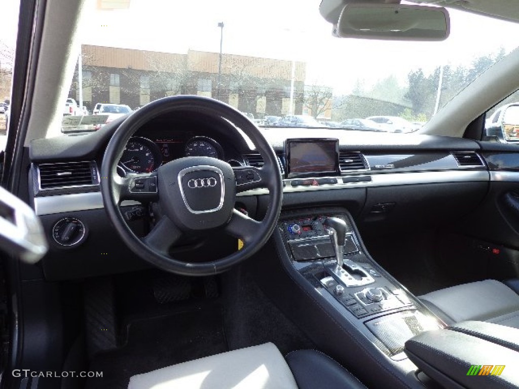 2008 Audi S8 5.2 quattro Black/Silver Dashboard Photo #73615313