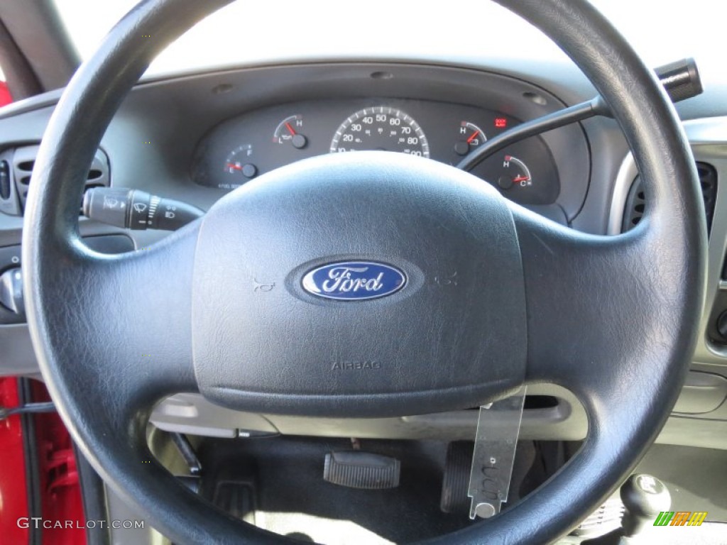 2004 Ford F150 STX Heritage SuperCab 4x4 Heritage Graphite Grey Steering Wheel Photo #73615927