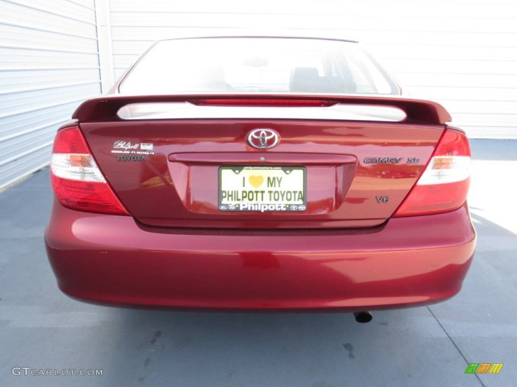 2002 Camry SE V6 - Salsa Red Pearl / Dark Charcoal photo #4