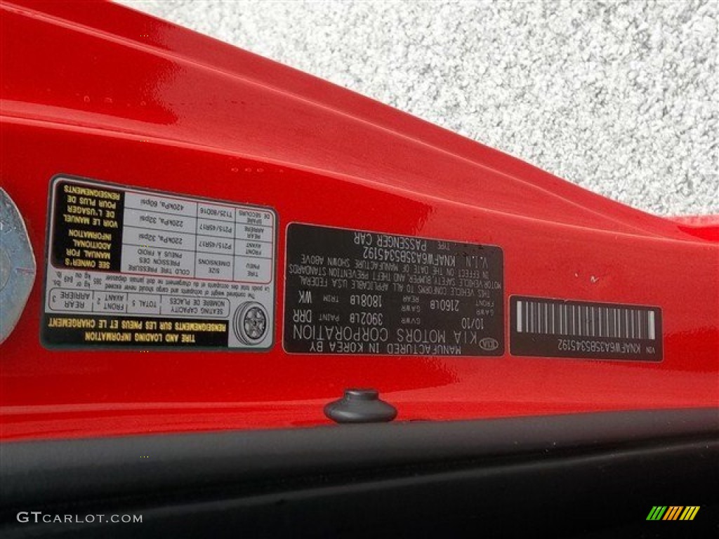 2011 Kia Forte Koup SX Info Tag Photos