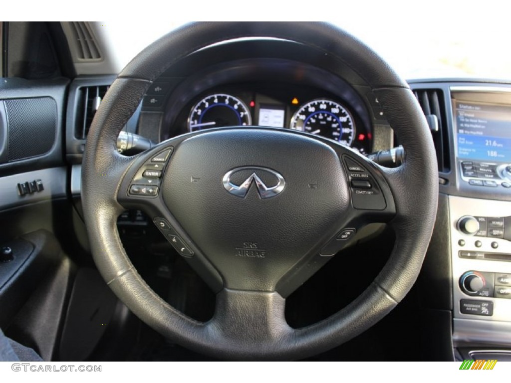 2012 Infiniti G 37 x AWD Sedan Graphite Steering Wheel Photo #73619141