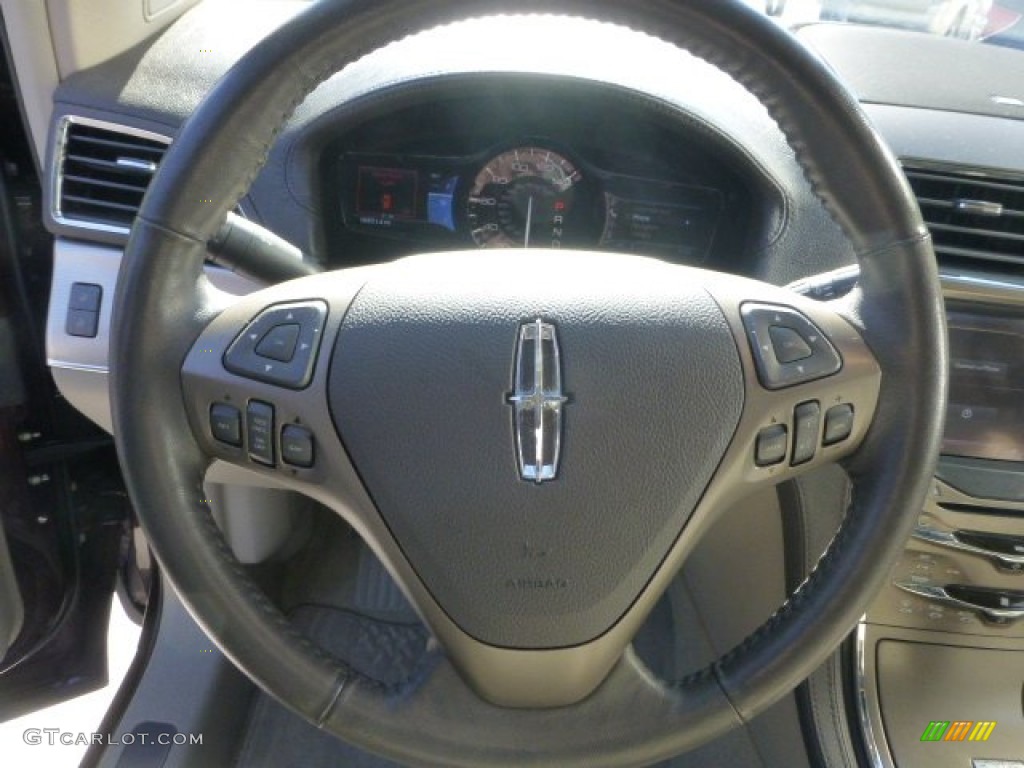 2011 Lincoln MKX AWD Medium Light Stone Steering Wheel Photo #73620219