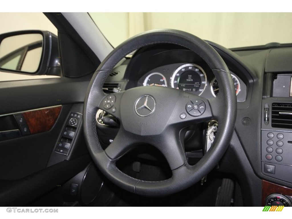 2008 Mercedes-Benz C 300 Sport Black Steering Wheel Photo #73620320