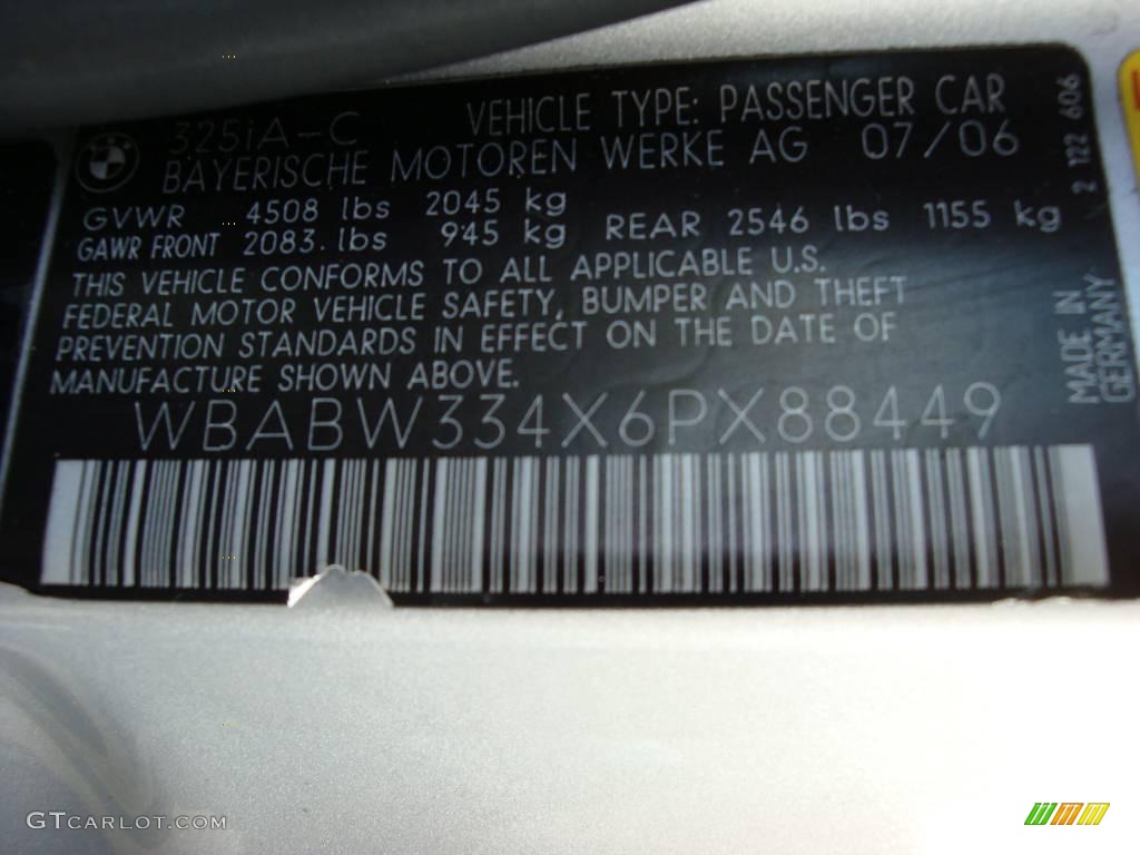 2006 3 Series 325i Convertible - Titanium Silver Metallic / Grey photo #16