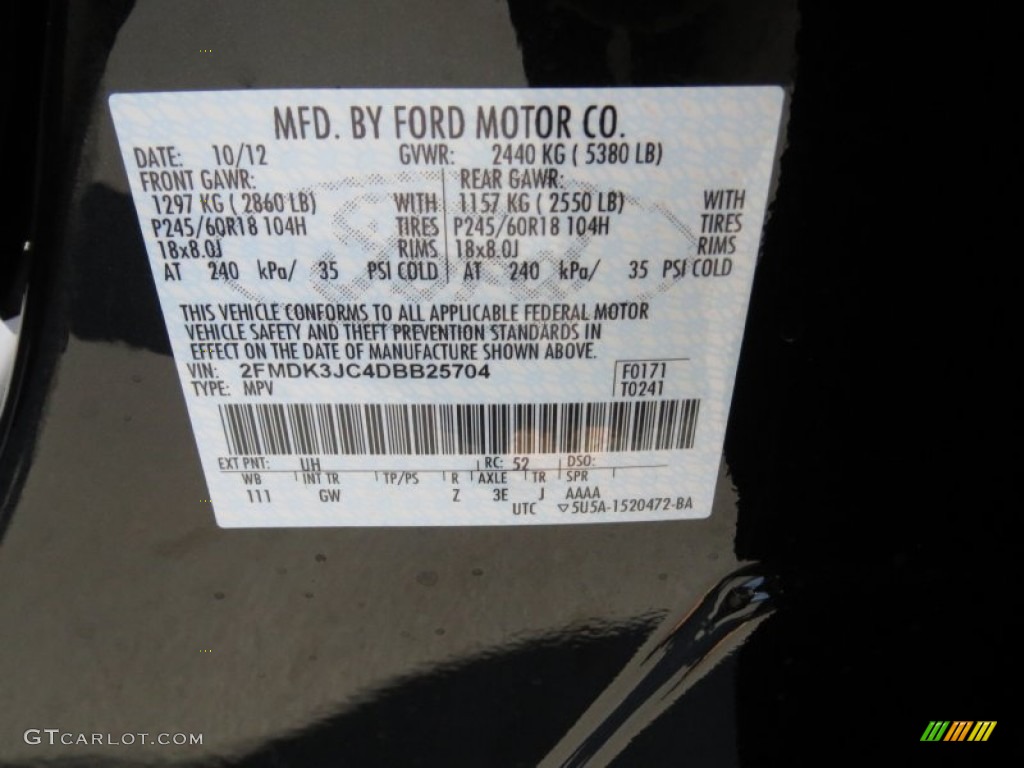 2013 Edge SEL - Tuxedo Black Metallic / Charcoal Black photo #34