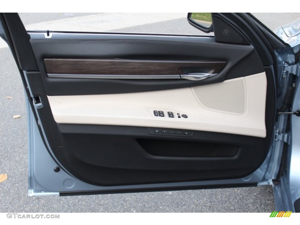 2011 BMW 7 Series ActiveHybrid 750Li Sedan Oyster/Black Door Panel Photo #73623983