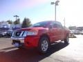 2009 Red Alert Nissan Titan SE Crew Cab 4x4  photo #2