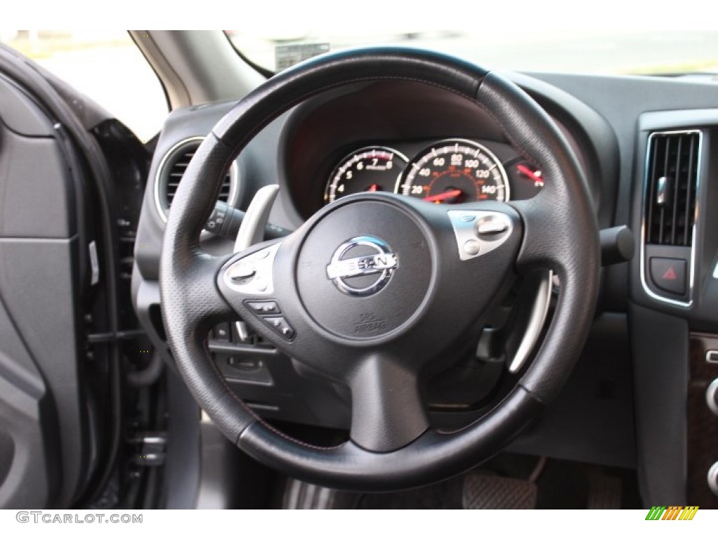 2009 Nissan Maxima 3.5 SV Premium Charcoal Steering Wheel Photo #73625987