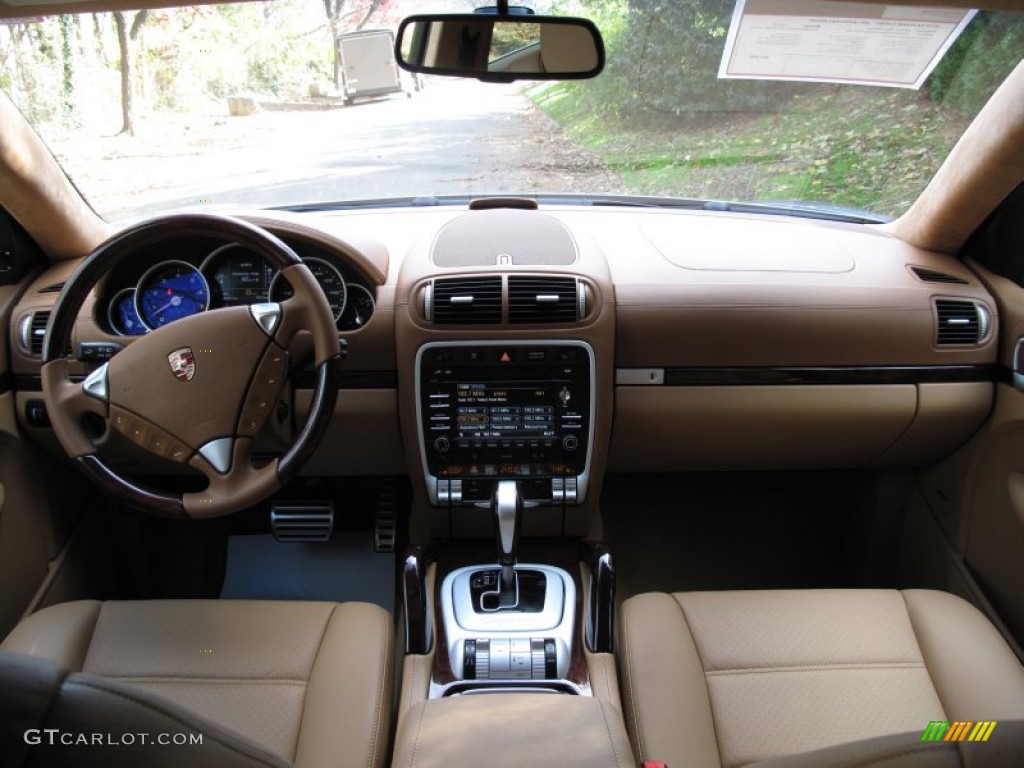 2010 Porsche Cayenne Turbo Havanna/Sand Beige Dashboard Photo #73626587