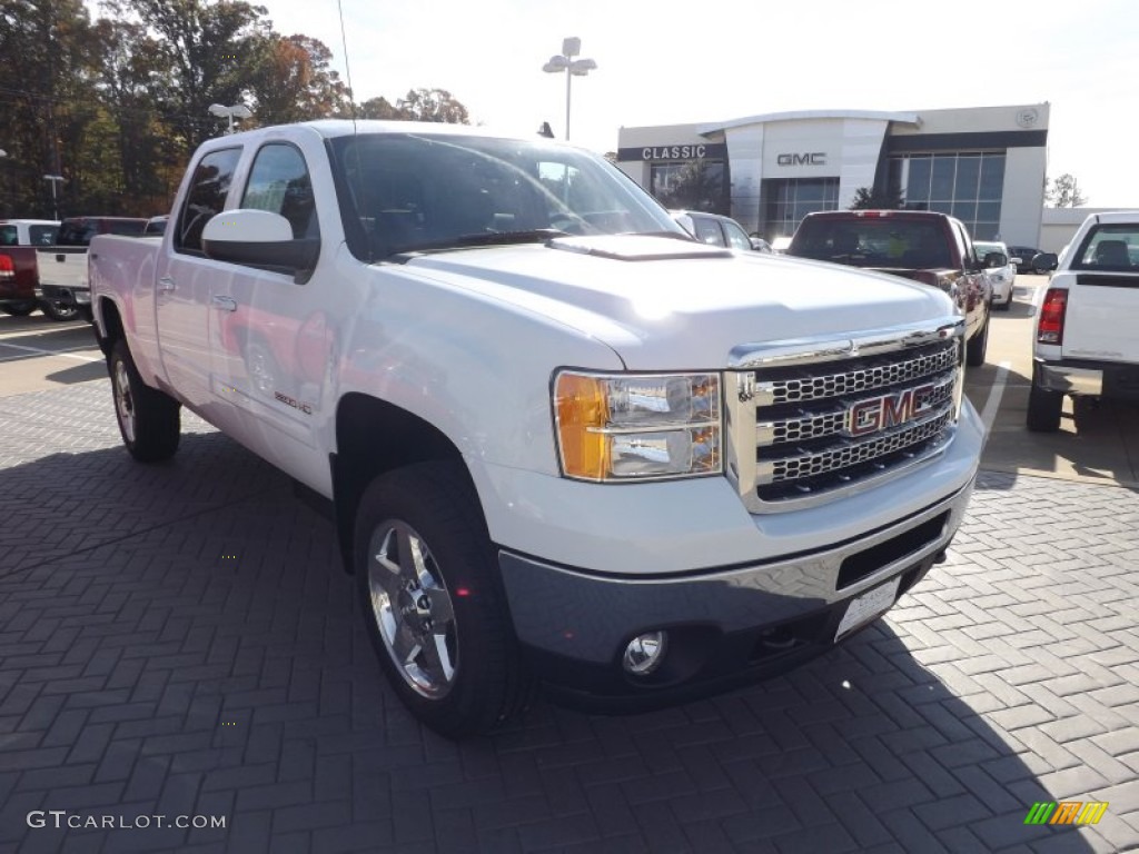 Summit White 2013 GMC Sierra 2500HD SLT Crew Cab 4x4 Exterior Photo #73626993