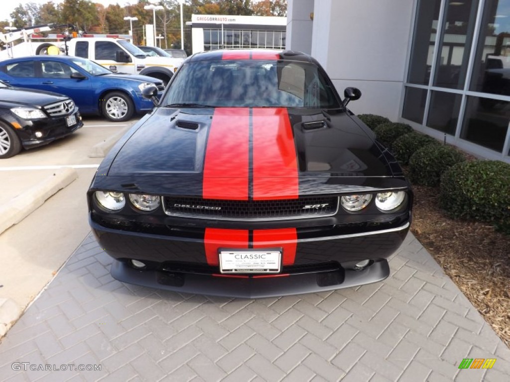 2013 Challenger SRT8 392 - Pitch Black / Radar Red/Dark Slate Gray photo #6