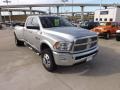 2012 Bright Silver Metallic Dodge Ram 3500 HD Laramie Longhorn Crew Cab 4x4 Dually  photo #7