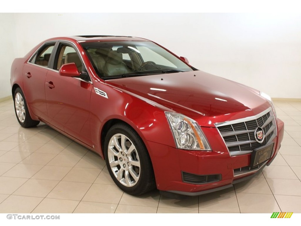 Crystal Red 2009 Cadillac CTS 4 AWD Sedan Exterior Photo #73630877