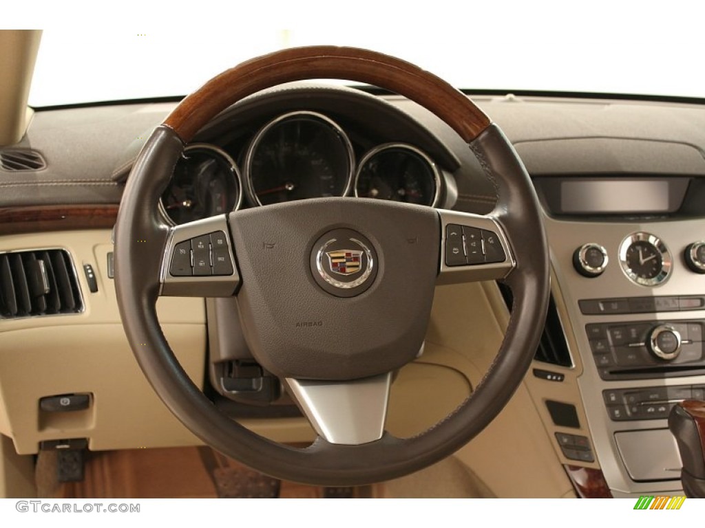 2009 Cadillac CTS 4 AWD Sedan Cashmere/Cocoa Steering Wheel Photo #73630931
