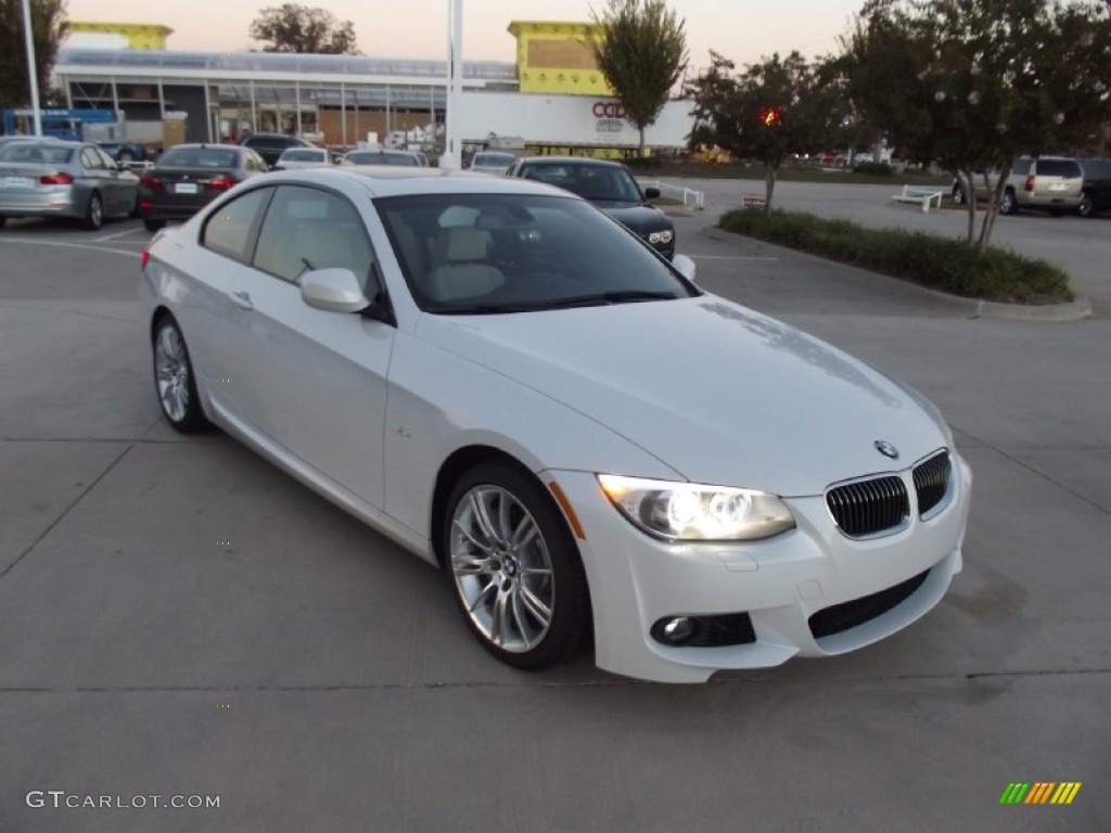 2013 3 Series 335i Coupe - Mineral White Metallic / Oyster photo #2