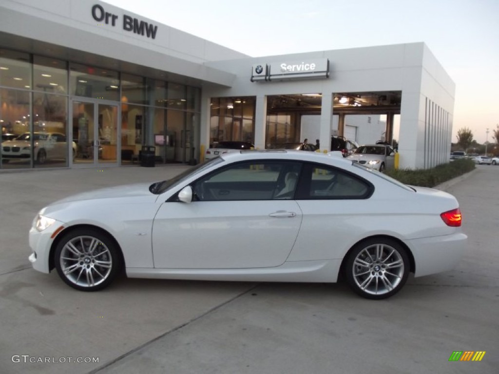 2013 3 Series 335i Coupe - Mineral White Metallic / Oyster photo #5