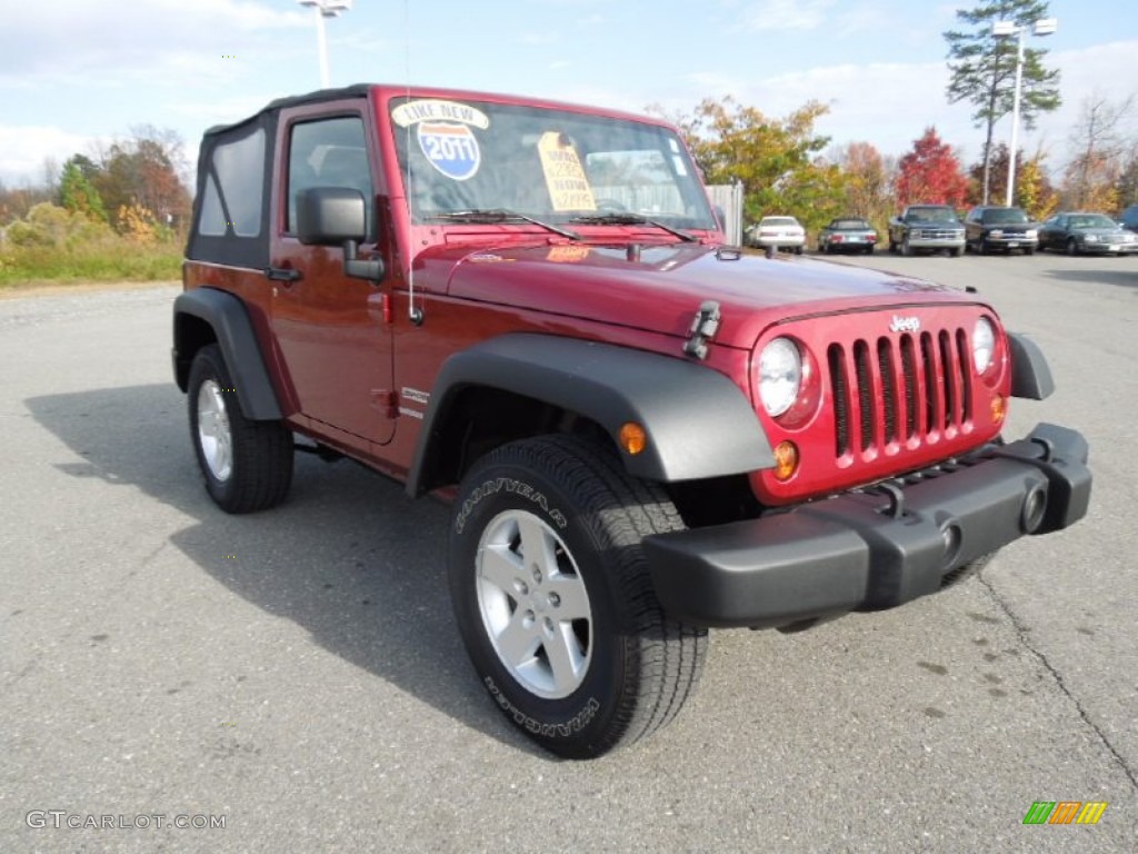 2011 Wrangler Sport 4x4 - Deep Cherry Red Crystal Pearl / Black photo #3