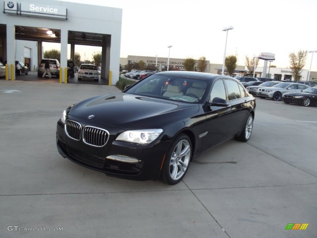 2013 7 Series 740Li Sedan - Black Sapphire Metallic / Ivory White/Black photo #1