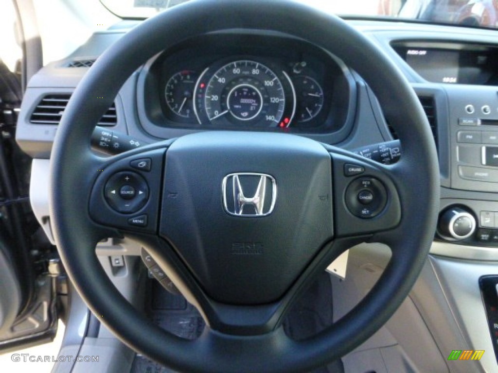 2013 Honda CR-V LX AWD Gray Steering Wheel Photo #73634154