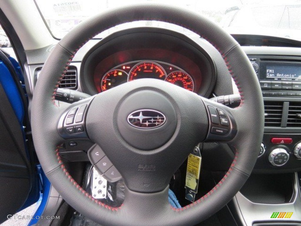 2011 Subaru Impreza WRX Wagon Carbon Black Steering Wheel Photo #73636122