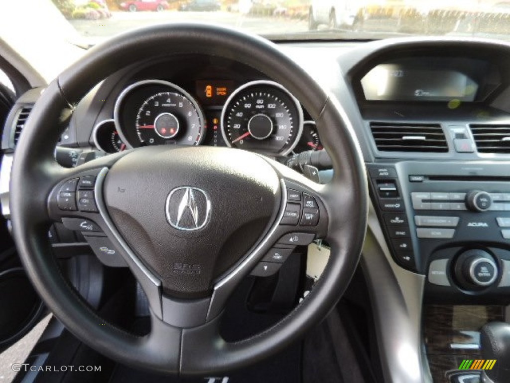 2010 Acura TL 3.5 Ebony Steering Wheel Photo #73637844